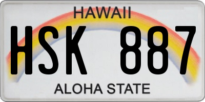 HI license plate HSK887