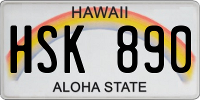 HI license plate HSK890
