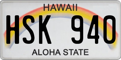 HI license plate HSK940