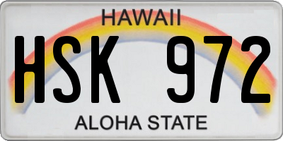 HI license plate HSK972