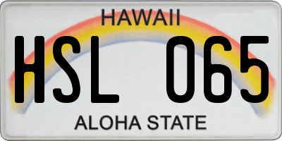 HI license plate HSL065