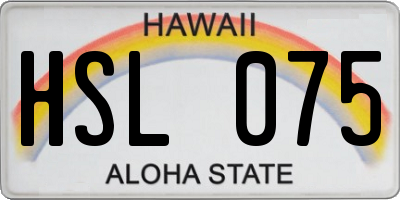 HI license plate HSL075