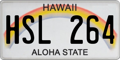HI license plate HSL264