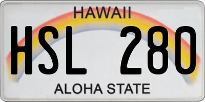 HI license plate HSL280