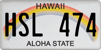 HI license plate HSL474