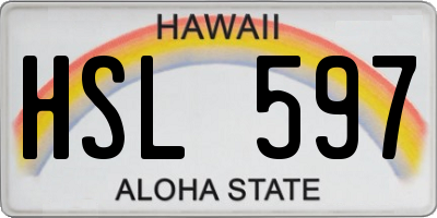 HI license plate HSL597