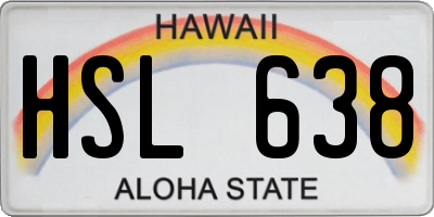 HI license plate HSL638
