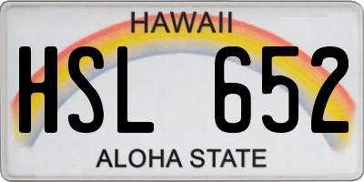HI license plate HSL652