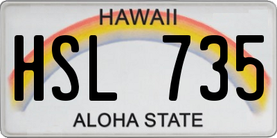 HI license plate HSL735