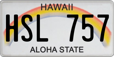 HI license plate HSL757