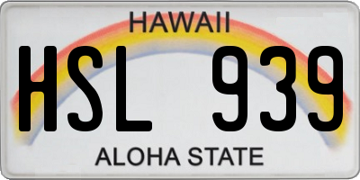 HI license plate HSL939