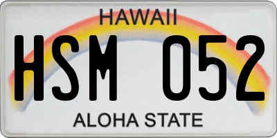 HI license plate HSM052