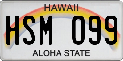 HI license plate HSM099