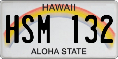 HI license plate HSM132