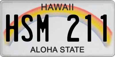 HI license plate HSM211