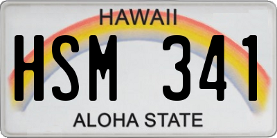 HI license plate HSM341