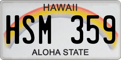 HI license plate HSM359