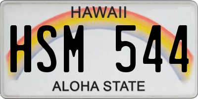 HI license plate HSM544