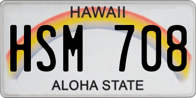 HI license plate HSM708