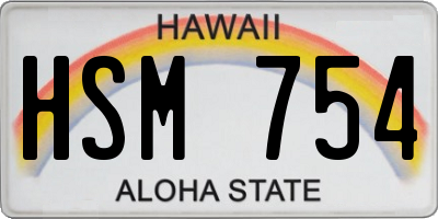 HI license plate HSM754