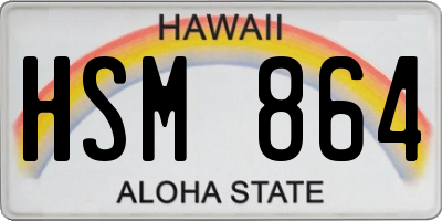 HI license plate HSM864