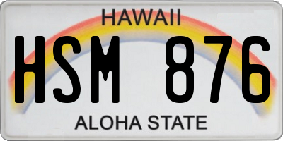 HI license plate HSM876