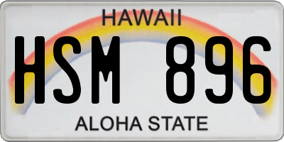 HI license plate HSM896