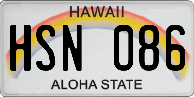 HI license plate HSN086
