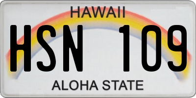 HI license plate HSN109