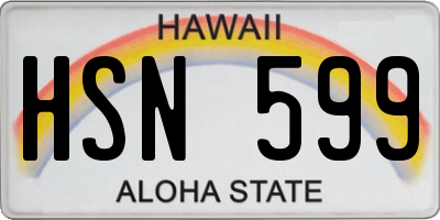 HI license plate HSN599