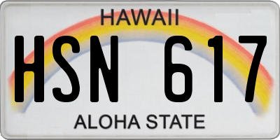 HI license plate HSN617