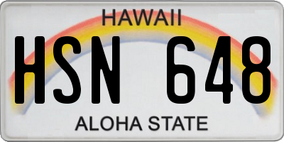 HI license plate HSN648