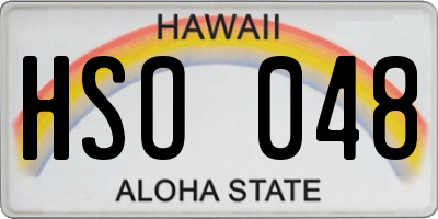 HI license plate HSO048