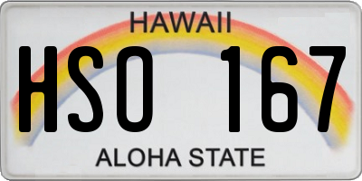 HI license plate HSO167