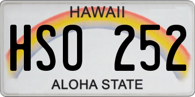 HI license plate HSO252