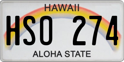 HI license plate HSO274