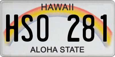 HI license plate HSO281
