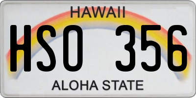 HI license plate HSO356
