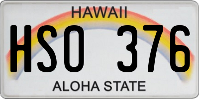 HI license plate HSO376