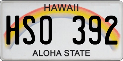 HI license plate HSO392