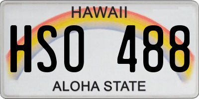 HI license plate HSO488
