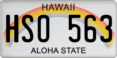 HI license plate HSO563
