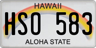 HI license plate HSO583