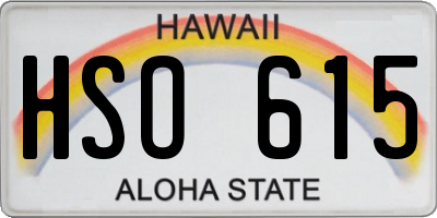 HI license plate HSO615