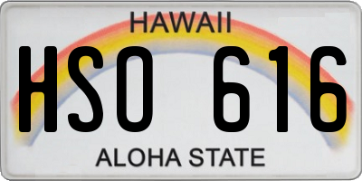 HI license plate HSO616