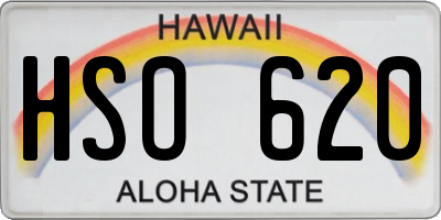 HI license plate HSO620