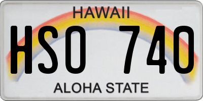 HI license plate HSO740