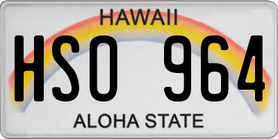 HI license plate HSO964