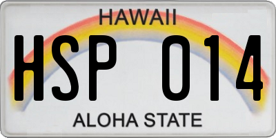 HI license plate HSP014