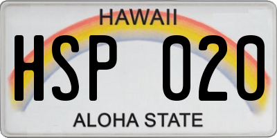 HI license plate HSP020